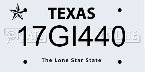 17GI440 Texas License Plate
