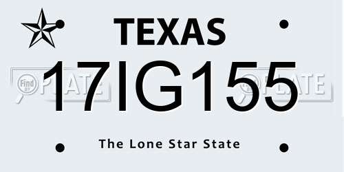17IG155 Texas License Plate