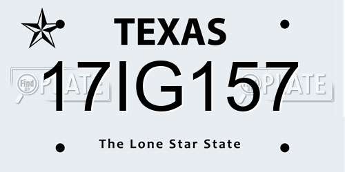 17IG157 Texas License Plate