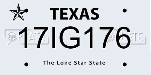 17IG176 Texas License Plate