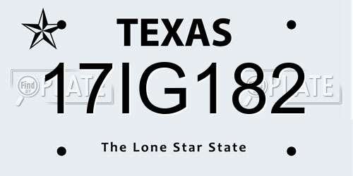 17IG182 Texas License Plate