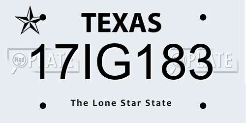 17IG183 Texas License Plate