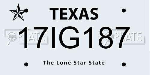 17IG187 Texas License Plate