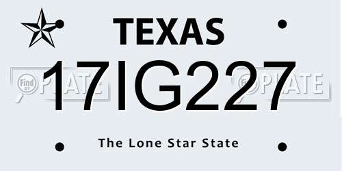 17IG227 Texas License Plate