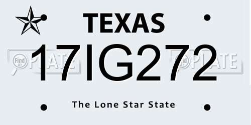 17IG272 Texas License Plate