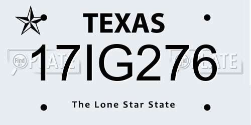17IG276 Texas License Plate