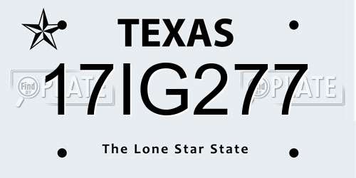 17IG277 Texas License Plate
