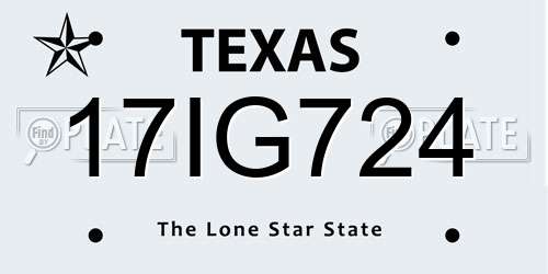 17IG724 Texas License Plate