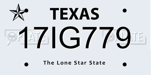 17IG779 Texas License Plate