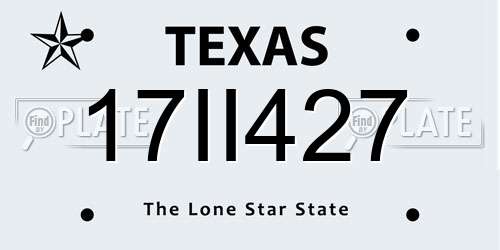 17II427 Texas License Plate