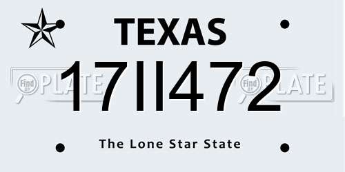 17II472 Texas License Plate