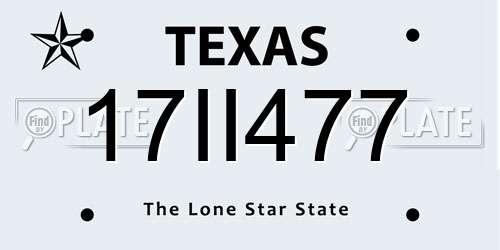 17II477 Texas License Plate