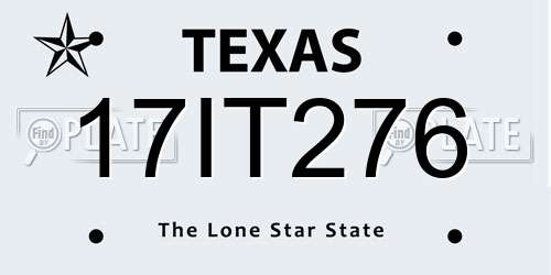 17IT276 Texas License Plate