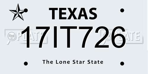 17IT726 Texas License Plate