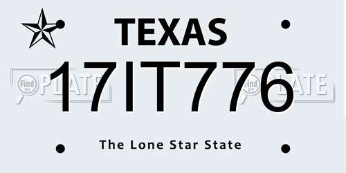 17IT776 Texas License Plate