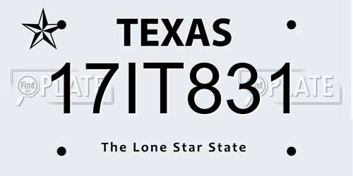 17IT831 Texas License Plate