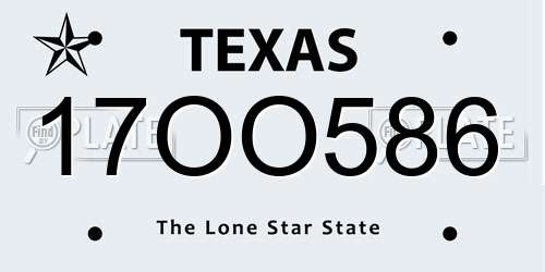 17OO586 Texas License Plate