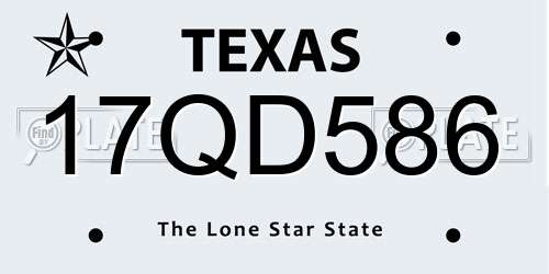 17QD586 Texas License Plate