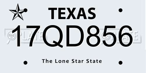17QD856 Texas License Plate