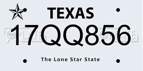 17QQ856 Texas License Plate