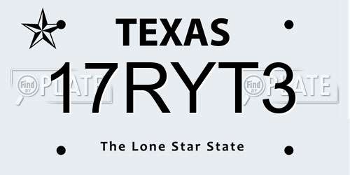 17RYT3 Texas License Plate