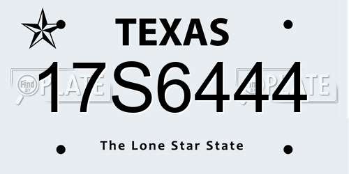 17S6444 Texas License Plate