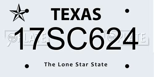 17SC624 Texas License Plate