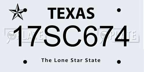 17SC674 Texas License Plate
