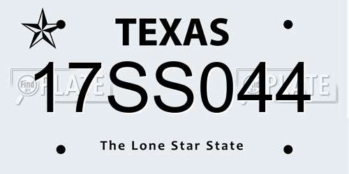 17SS044 Texas License Plate