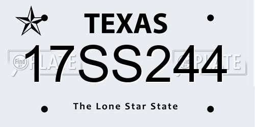 17SS244 Texas License Plate