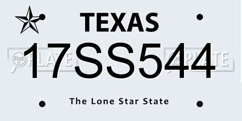 17SS544 Texas License Plate