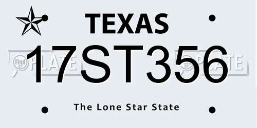 17ST356 Texas License Plate