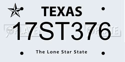 17ST376 Texas License Plate