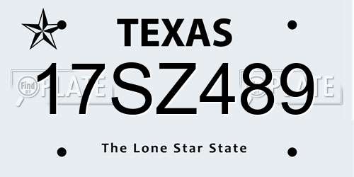 17SZ489 Texas License Plate