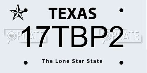 17TBP2 Texas License Plate