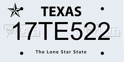 17TE522 Texas License Plate