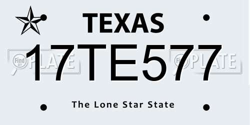 17TE577 Texas License Plate
