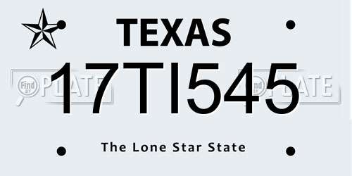 17TI545 Texas License Plate