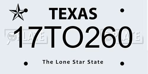17TO260 Texas License Plate