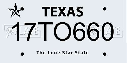 17TO660 Texas License Plate
