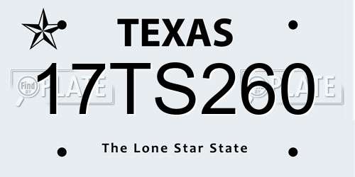 17TS260 Texas License Plate