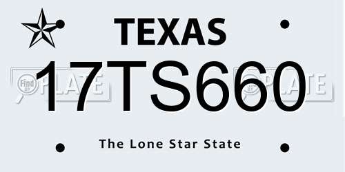 17TS660 Texas License Plate