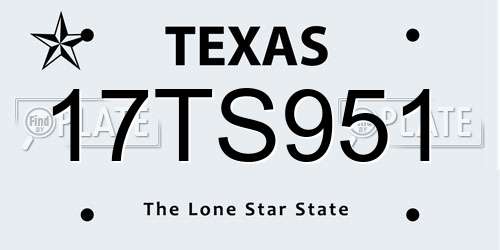 17TS951 Texas License Plate
