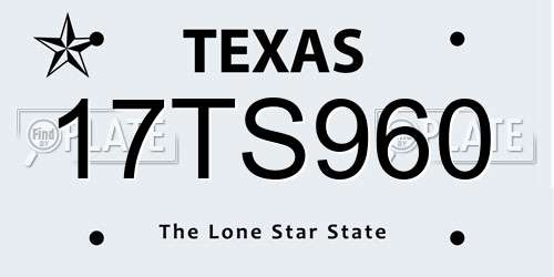17TS960 Texas License Plate
