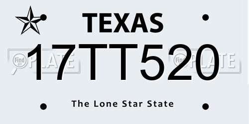 17TT520 Texas License Plate
