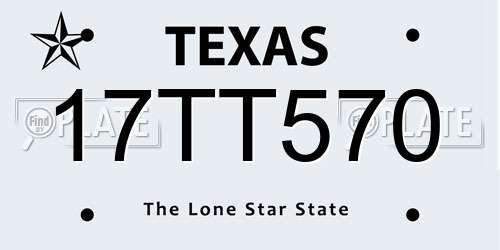 17TT570 Texas License Plate