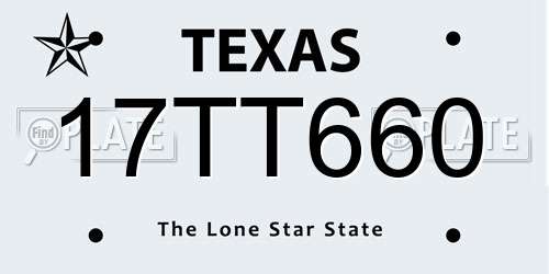 17TT660 Texas License Plate