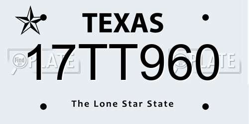 17TT960 Texas License Plate