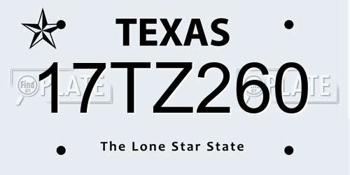 17TZ260 Texas License Plate