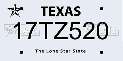17TZ520 Texas License Plate